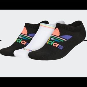 ADIDAS PRIDE SUPER-NO-SHOW SOCKS 3 PAIRS shoe size 5-10 NWT
